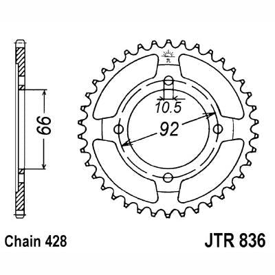 JT JTR836,36 Chain Sprocket