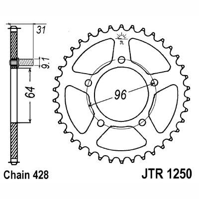 JT JTR1250,56 Chain Sprocket