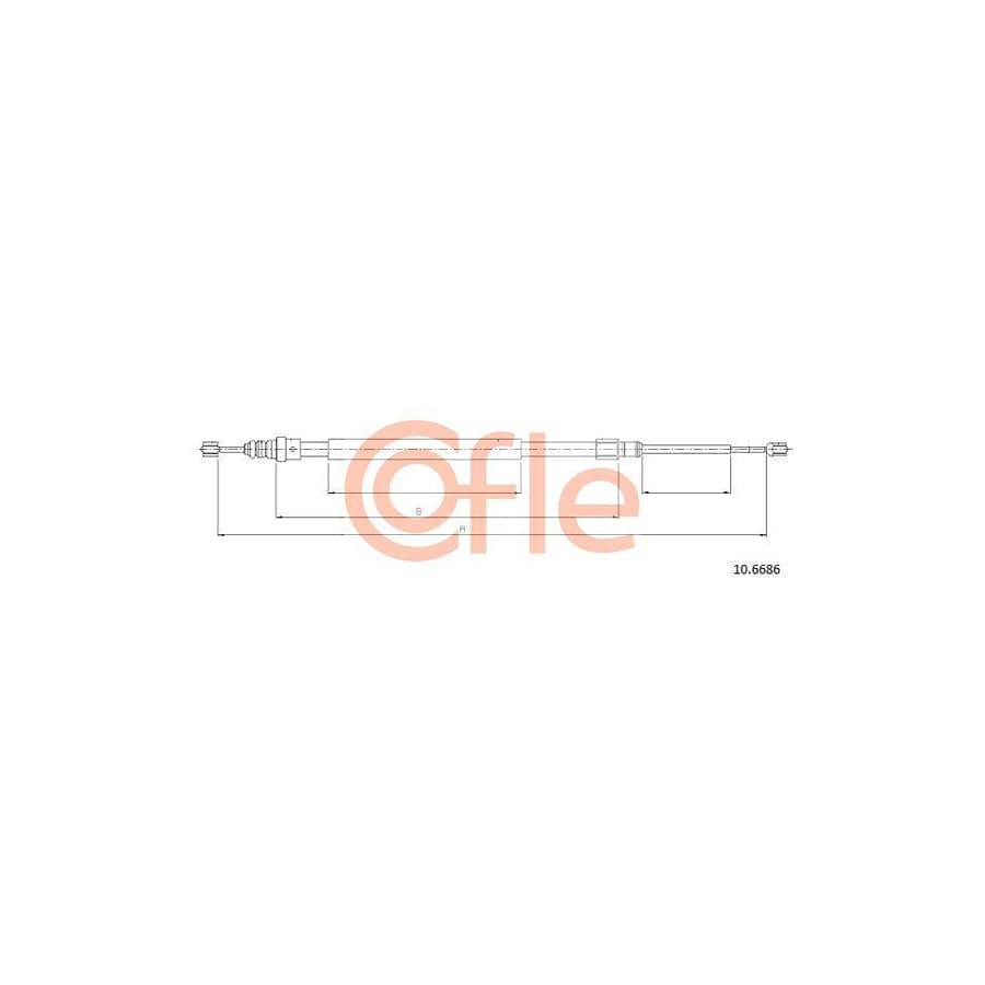 Cofle 92.10.6686 Hand Brake Cable for Renault Megane
