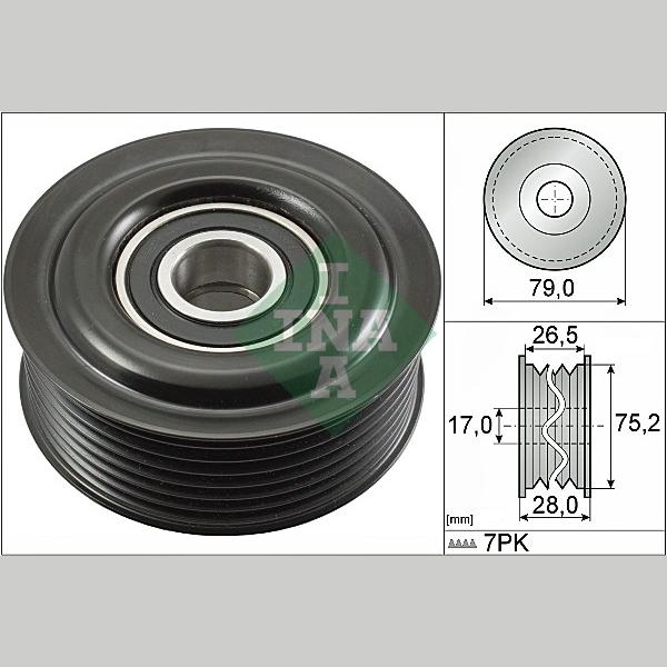 INA 532060910 V-Ribbed Belt Deflection/Guide Pulley