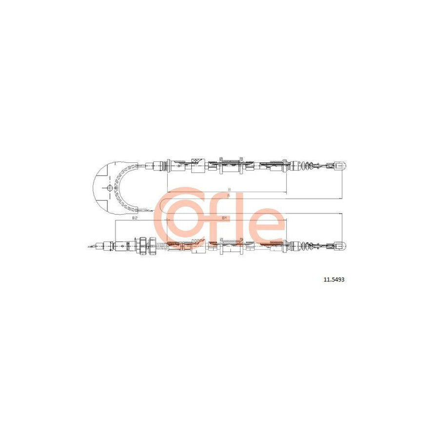 Cofle 92.11.5493 Hand Brake Cable for Ford Scorpio