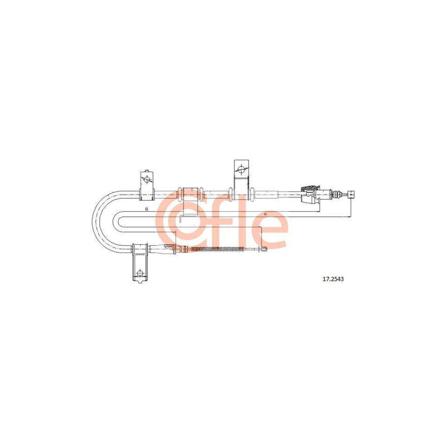 Cofle 92.17.2543 Hand Brake Cable for Hyundai Getz (Tb)
