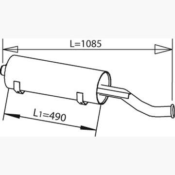 DINEX DIN50347 Centre/Rear Muffler
