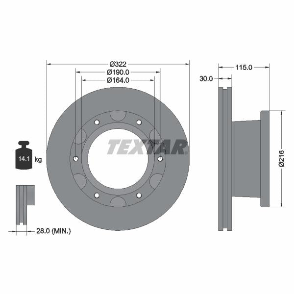 TEXTAR 93128200 Brake Disc