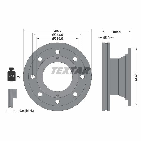 TEXTAR 92116300 Brake Disc