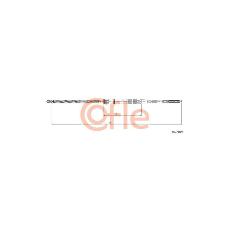 Cofle 10.7409 Hand Brake Cable for VW Golf