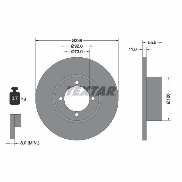 TEXTAR 92005400 Brake Disc