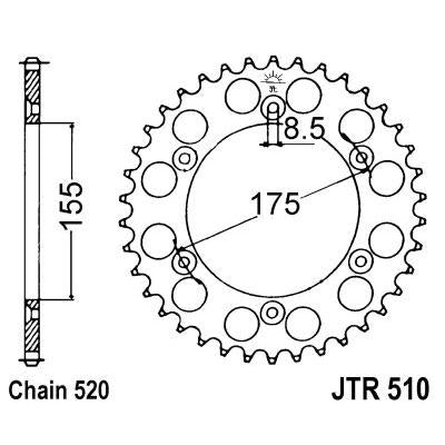 JT JTR510,50 Chain Sprocket