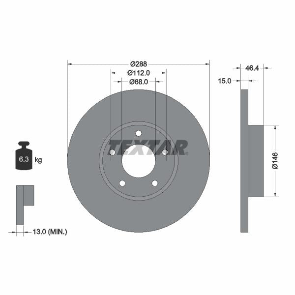 TEXTAR 92057405 Brake Disc