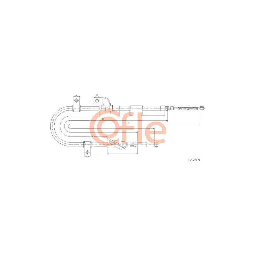 Cofle 17.2609 Hand Brake Cable for Subaru Legacy
