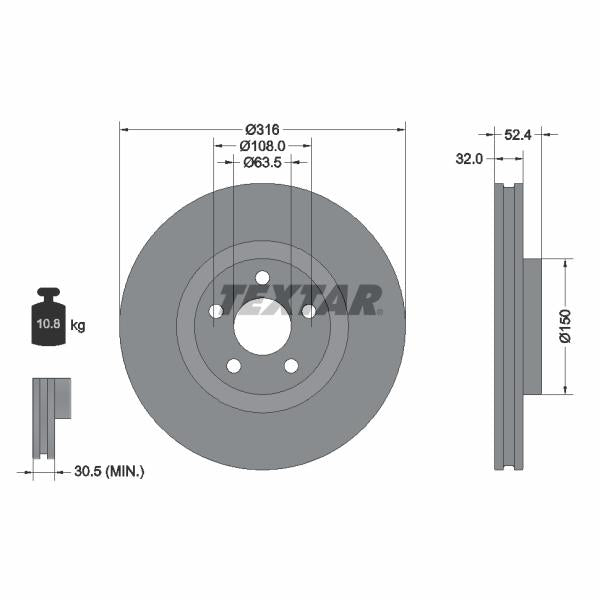 TEXTAR 92293605 Brake Disc