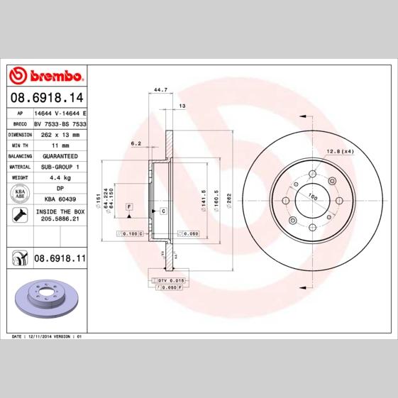 HANS PRIES HP500955 Disc Brake Caliper Repair Kit