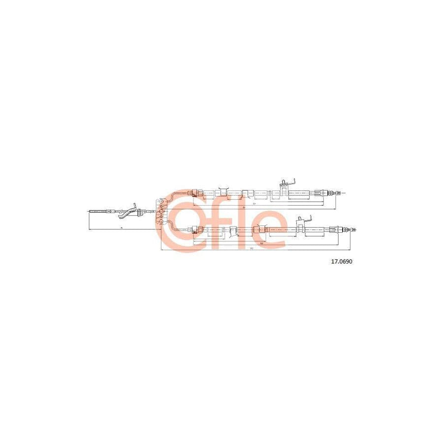 Cofle 92.17.0690 Hand Brake Cable for Mazda 3