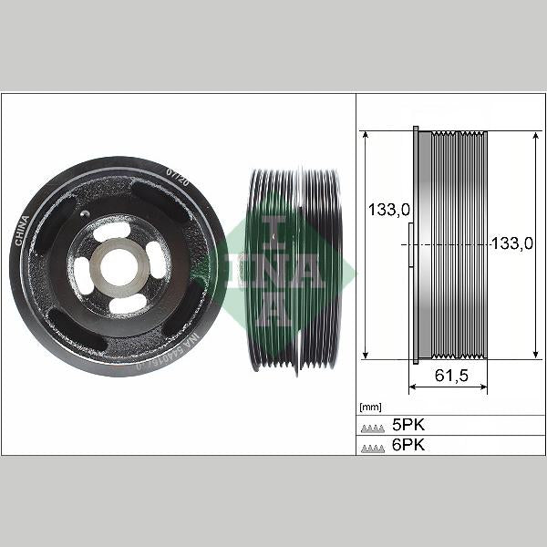 INA 544016710 Crankshaft Belt Pulley