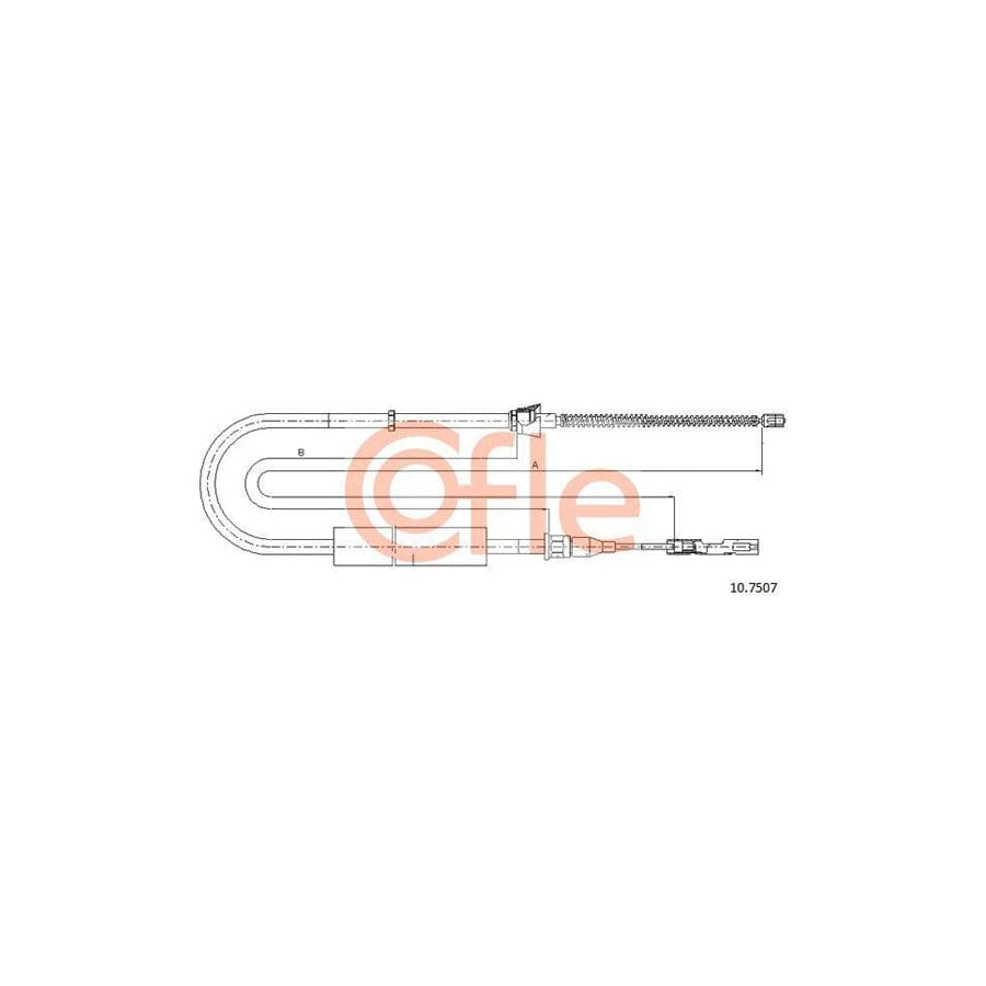Cofle 92.10.7507 Hand Brake Cable for Audi A2 (8Z0)