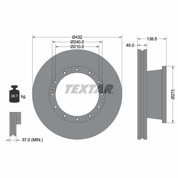 TEXTAR 93142900 Brake Disc