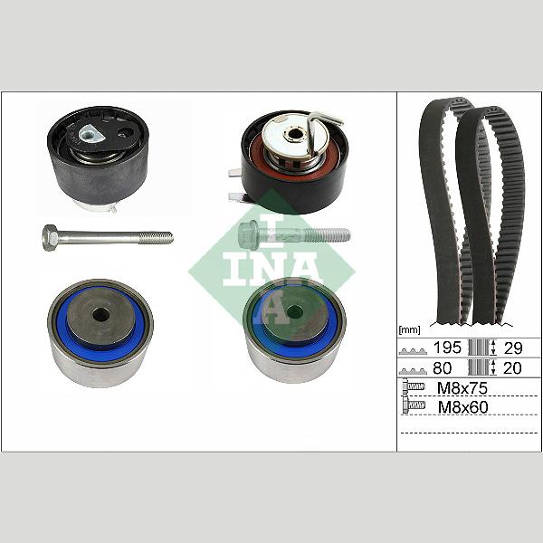 INA 530076610 Water Pump & Timing Belt Kit