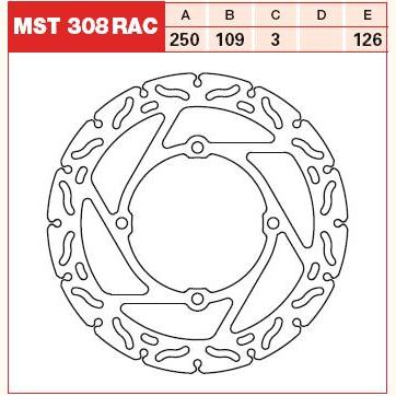 TRW MOTO MST308RAC Brake Disc