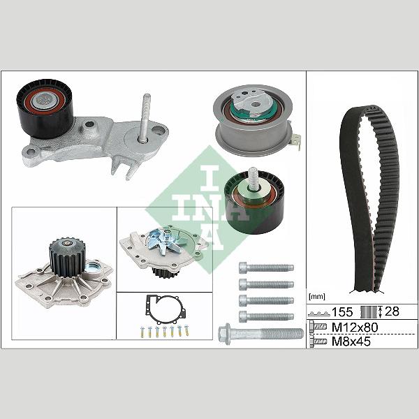 INA 530076230 Water Pump & Timing Belt Kit