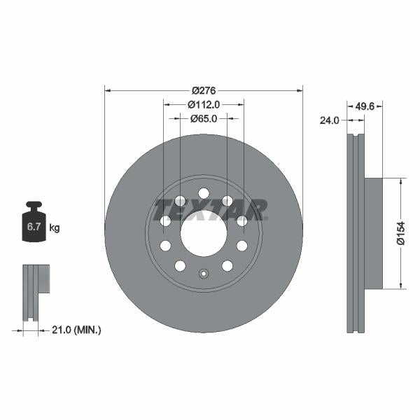 TEXTAR 92271905 Brake Disc