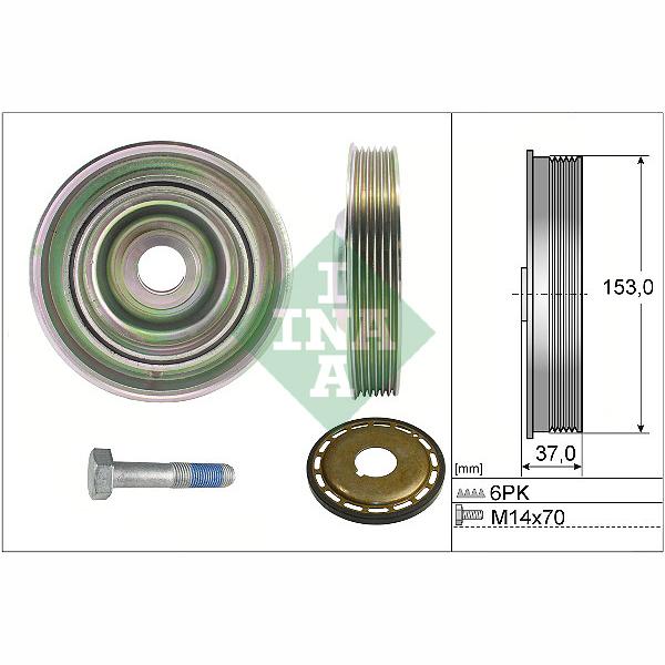 INA 544009721 Crankshaft Belt Pulley Set