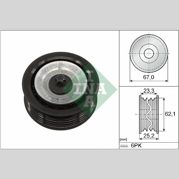 INA 532061910 V-Ribbed Belt Deflection/Guide Pulley