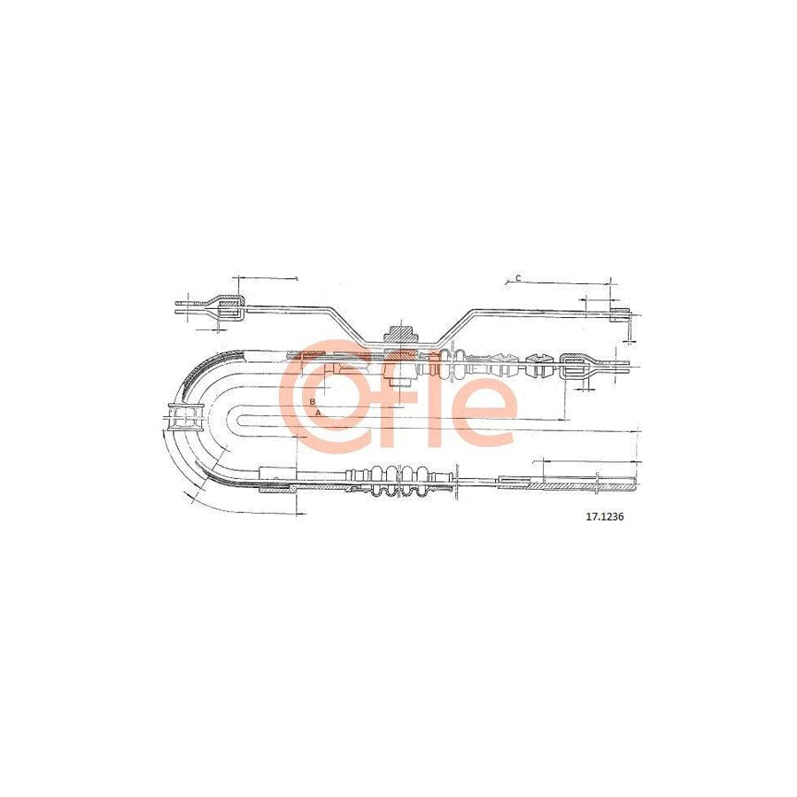 Cofle 17.1236 Hand Brake Cable for Toyota Hiace