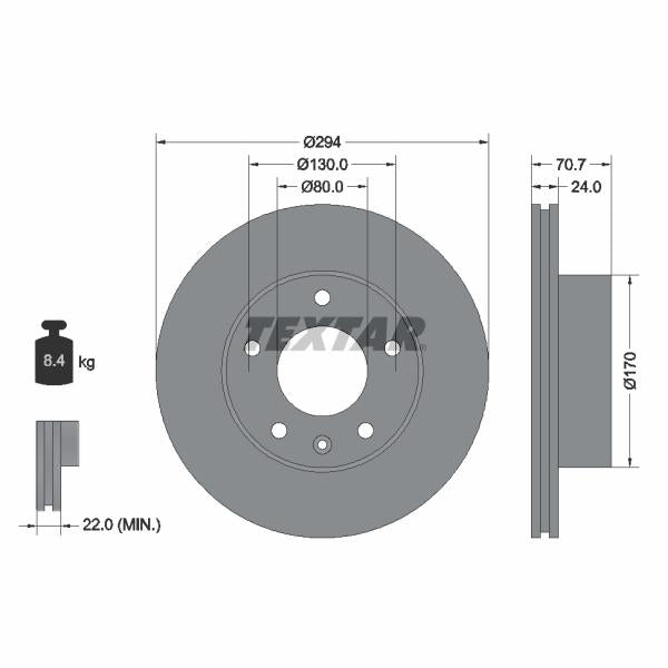 TEXTAR 92153400 Brake Disc