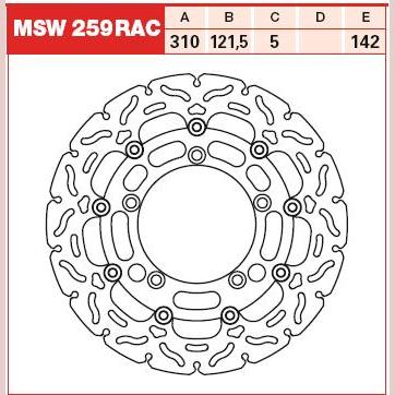 TRW MOTO MSW259RAC Brake Disc