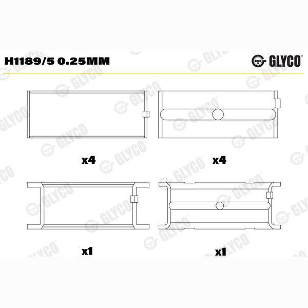 GLYCO H11895025MM Crankshaft Bearing