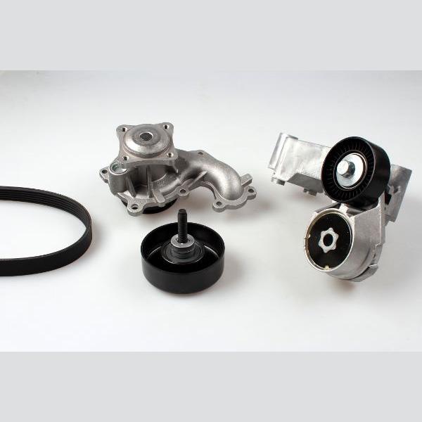HEPU PK02371 Water Pump + V-Ribbed Belt Kit