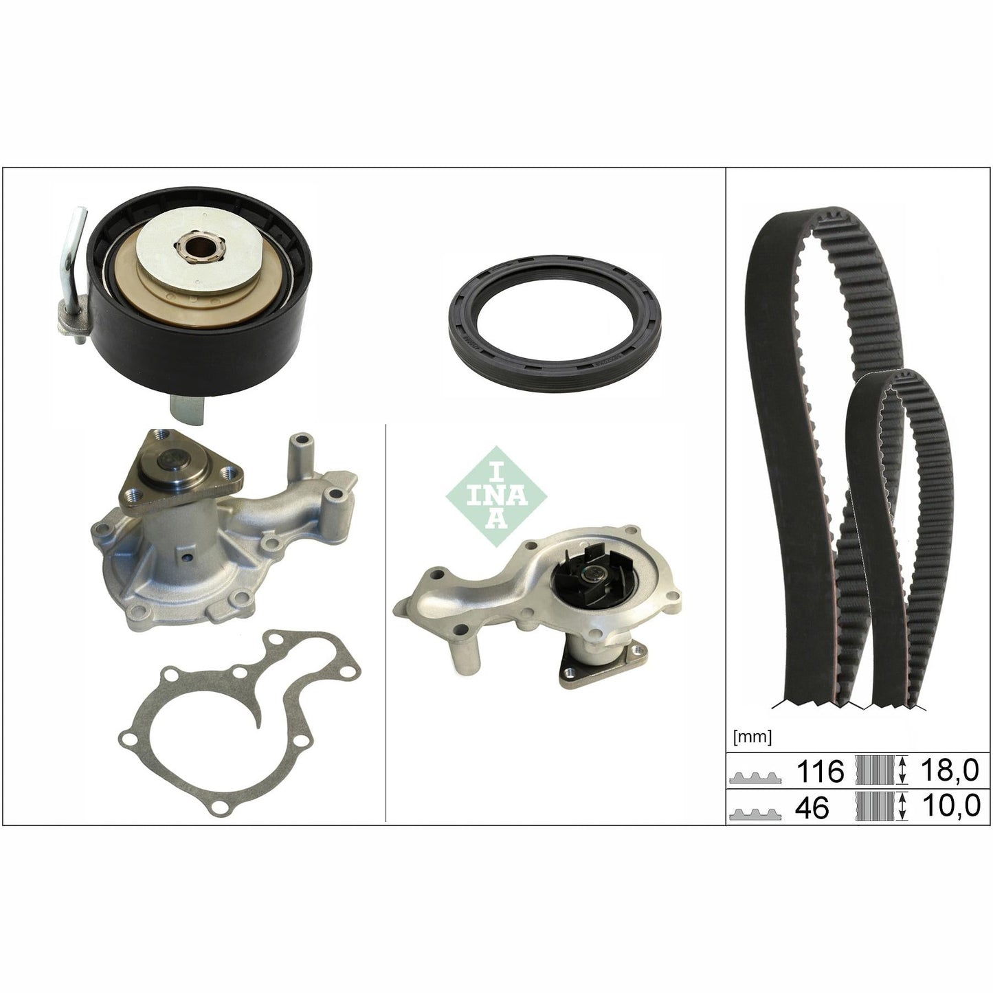 INA 530095930 Water Pump & Timing Belt Kit