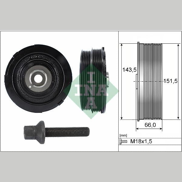 INA 544006920 Crankshaft Belt Pulley