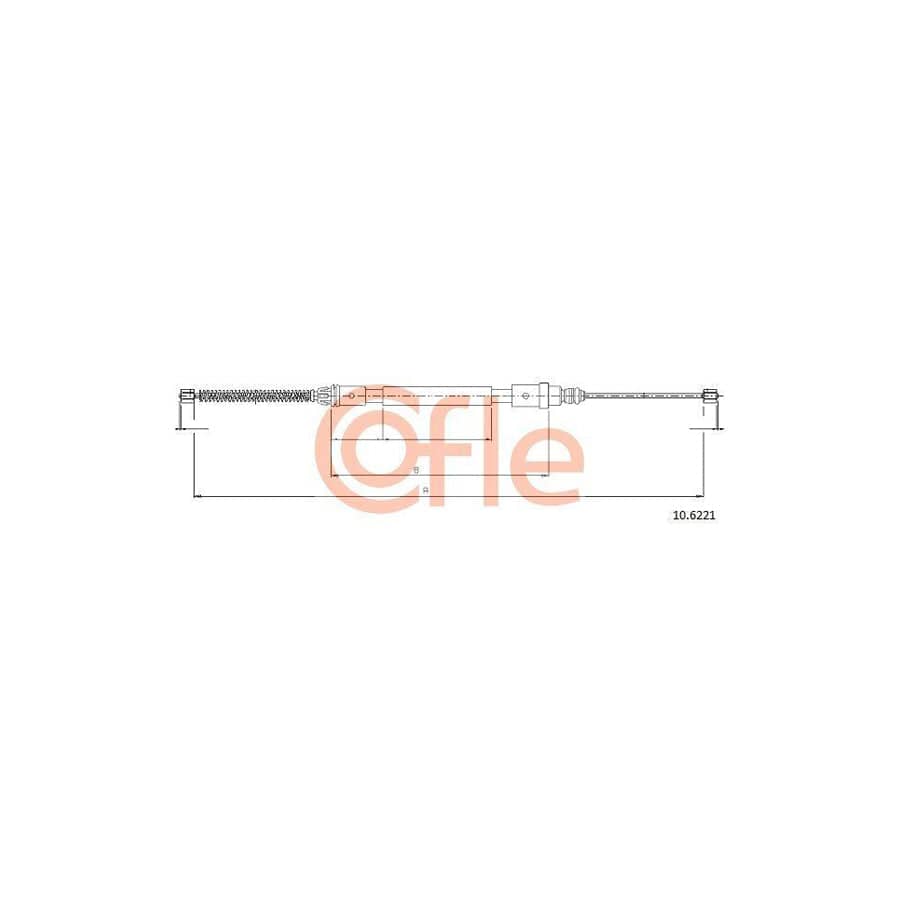 Cofle 10.6221 Hand Brake Cable for Peugeot 406