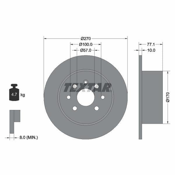 TEXTAR 92054700 Brake Disc