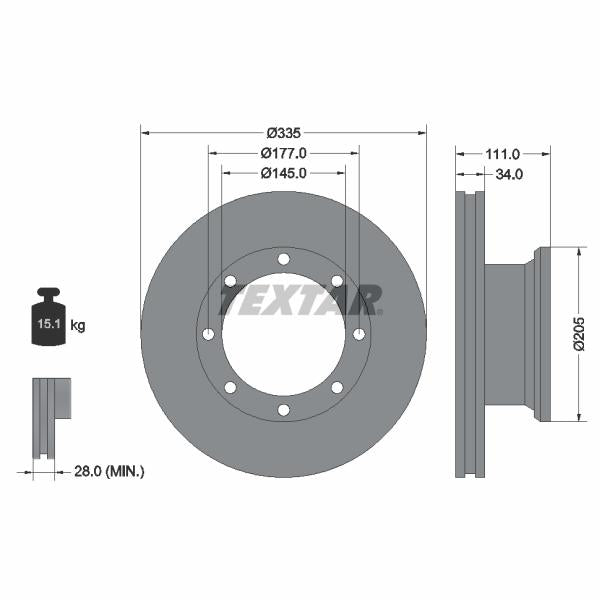 TEXTAR 93102300 Brake Disc