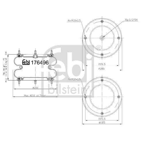 FEBI FE176496 Air Suspension Bellow