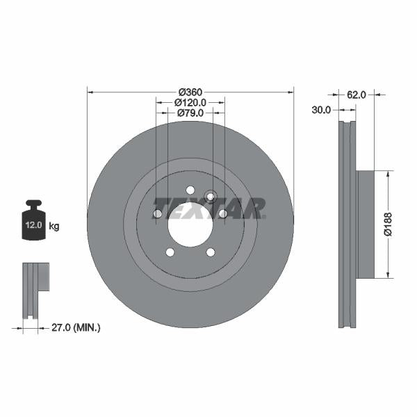 TEXTAR 92162005 Brake Disc