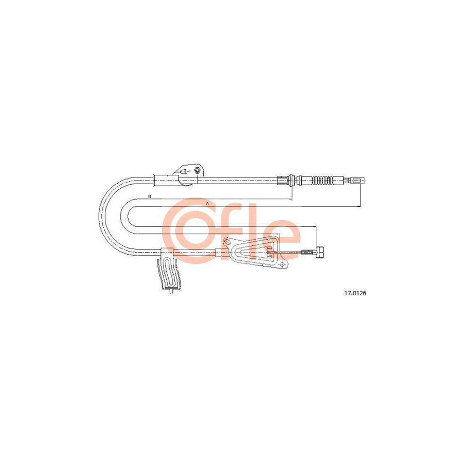 Cofle 92.17.0126 Hand Brake Cable for Nissan Almera Tino (V10)