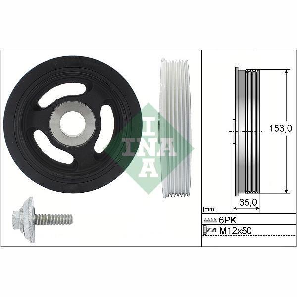 INA 544010420 Crankshaft Belt Pulley