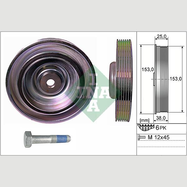 INA 544008720 Crankshaft Belt Pulley