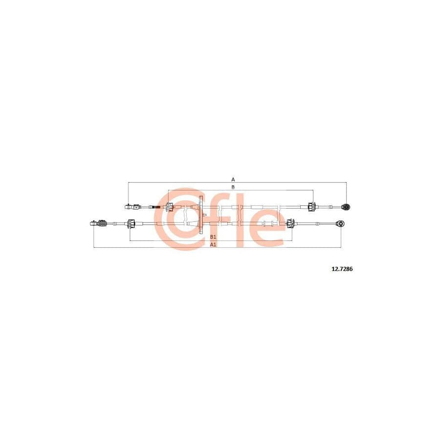 Cofle 12.7286 Cable, Manual Transmission for Fiat Doblo