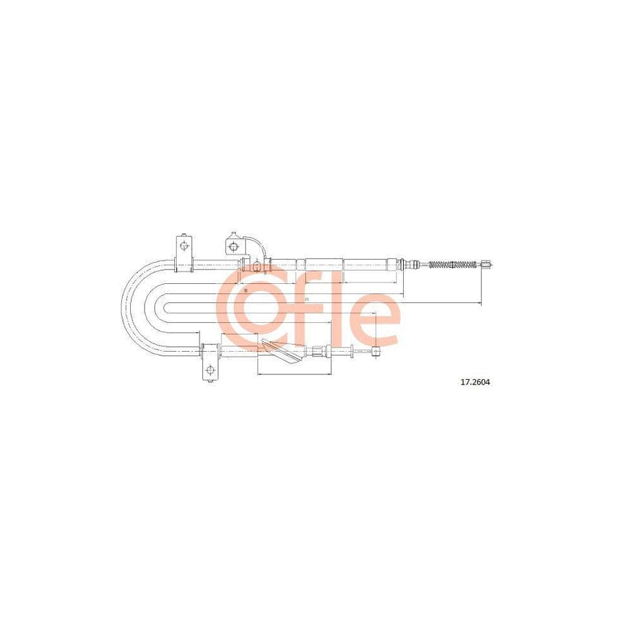 Cofle 17.2604 Hand Brake Cable for Subaru Impreza
