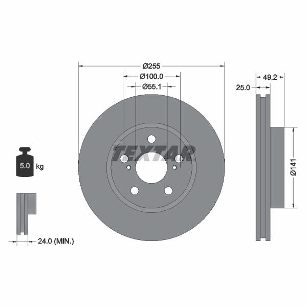 TEXTAR 92138900 Brake Disc