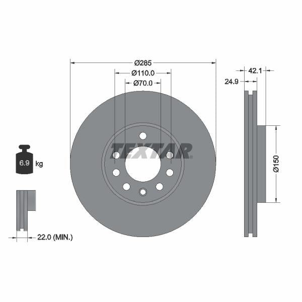 TEXTAR 92118705 Brake Disc