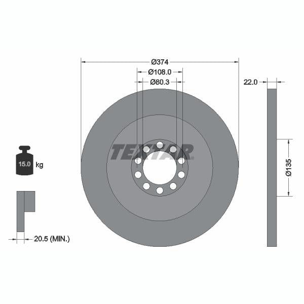 TEXTAR 93015500 Brake Disc
