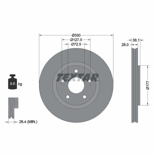 TEXTAR 92278905 Brake Disc