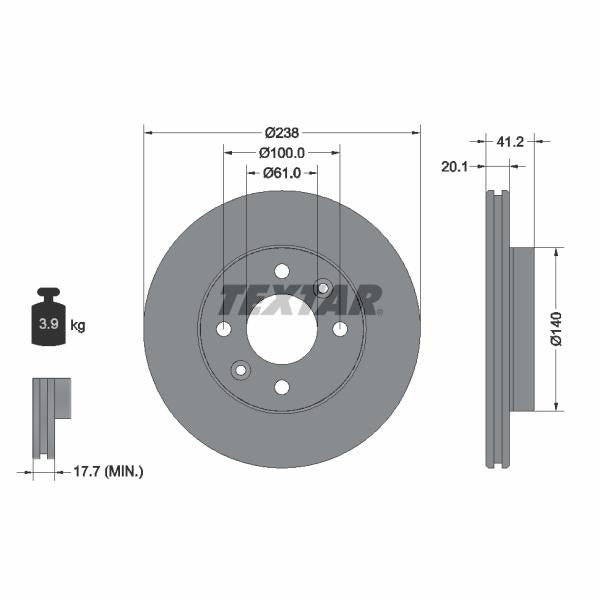 TEXTAR 92036203 Brake Disc