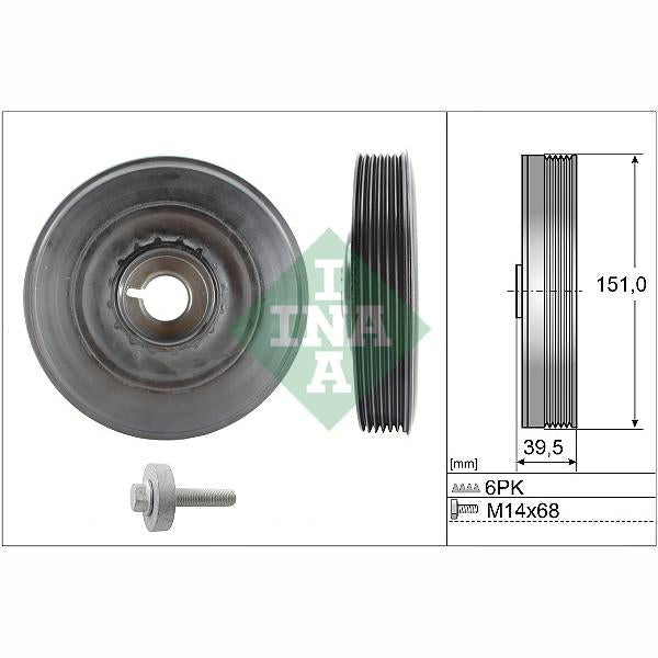 INA 544009020 Crankshaft Belt Pulley