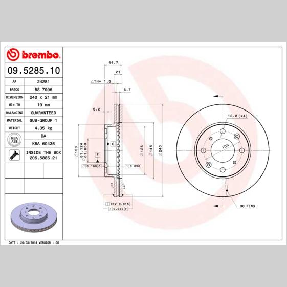 OE IVECO 42535784 Disc Brake Caliper Repair Kit